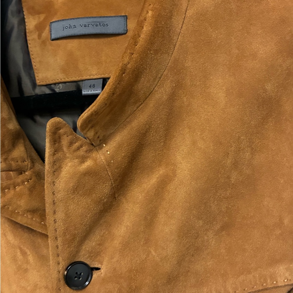 John Varvatos Collection Varick Multibutton Suede Jacket EU 48 USA 38 - Picture 6 of 9